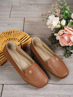 Comfortable Women's Loafers Laser Stitch Detail Flat Shoes Casual Comfortable Slip On Classic Trendy Streetwear